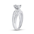 Sterling Silver Princess Diamond Cluster Bridal Wedding Engagement Ring 1/2 Cttw - Splendid Jewellery