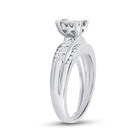 Sterling Silver Princess Diamond Cluster Bridal Wedding Engagement Ring 1/2 Cttw - Splendid Jewellery