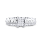 Sterling Silver Princess Diamond Cluster Bridal Wedding Engagement Ring 1/2 Cttw - Splendid Jewellery