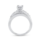 Sterling Silver Princess Diamond Cluster Bridal Wedding Engagement Ring 1/2 Cttw - Splendid Jewellery