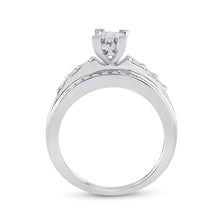 Load image into Gallery viewer, Sterling Silver Princess Diamond Cluster Bridal Wedding Engagement Ring 1/2 Cttw - Splendid Jewellery