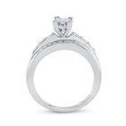 Sterling Silver Princess Diamond Cluster Bridal Wedding Engagement Ring 1/2 Cttw - Splendid Jewellery