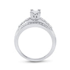 Sterling Silver Princess Diamond Cluster Bridal Wedding Engagement Ring 1/2 Cttw - Splendid Jewellery