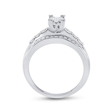 Load image into Gallery viewer, Sterling Silver Princess Diamond Cluster Bridal Wedding Engagement Ring 1/2 Cttw - Splendid Jewellery
