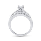 Sterling Silver Princess Diamond Cluster Bridal Wedding Engagement Ring 1/2 Cttw - Splendid Jewellery