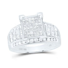 Sterling Silver Princess Diamond Designer Ring S9 1 Cttw - Splendid Jewellery