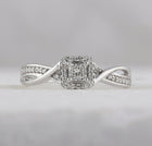 Sterling Silver Princess Diamond Solitaire Promise Bridal Ring 1/8 Cttw - Splendid Jewellery
