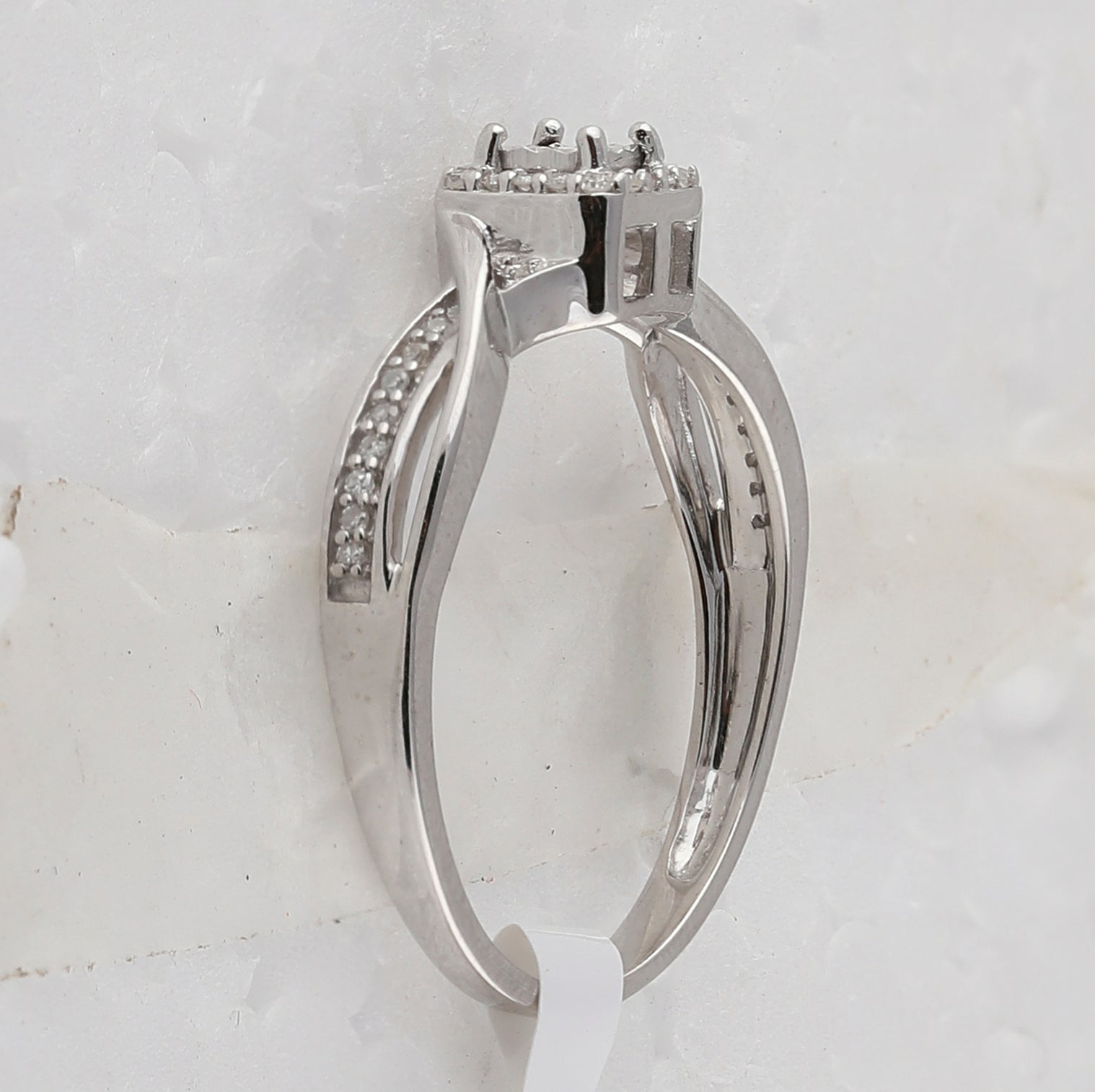 Sterling Silver Princess Diamond Solitaire Promise Bridal Ring 1/8 Cttw - Splendid Jewellery