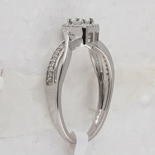 Load image into Gallery viewer, Sterling Silver Princess Diamond Solitaire Promise Bridal Ring 1/8 Cttw - Splendid Jewellery