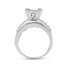 Sterling Silver Princess Diamond Square Cluster Bridal Wedding Engagement Ring 1 Cttw - Splendid Jewellery