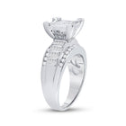 Sterling Silver Princess Diamond Square Cluster Bridal Wedding Engagement Ring 1 Cttw - Splendid Jewellery