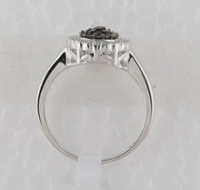 Load image into Gallery viewer, Sterling Silver Round Brown Diamond Cluster Ring 1/3 Cttw - Splendid Jewellery