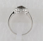 Sterling Silver Round Brown Diamond Cluster Ring 1/3 Cttw - Splendid Jewellery