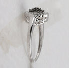 Sterling Silver Round Brown Diamond Cluster Ring 1/3 Cttw - Splendid Jewellery
