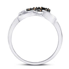 Sterling Silver Round Brown Diamond Cognac Gift Heart Ring 1/10 Cttw - Splendid Jewellery