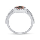 Sterling Silver Round Brown Diamond Teardrop Cluster Ring 1/6 Cttw - Splendid Jewellery