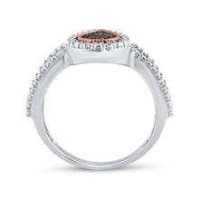 Load image into Gallery viewer, Sterling Silver Round Brown Diamond Teardrop Cluster Ring 1/6 Cttw - Splendid Jewellery