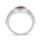Sterling Silver Round Brown Diamond Teardrop Cluster Ring 1/6 Cttw - Splendid Jewellery