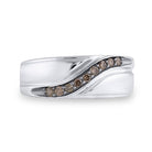 Sterling Silver Round Brown Diamond Wedding Band Ring 1/4 Cttw - Splendid Jewellery