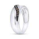 Sterling Silver Round Brown Diamond Wedding Band Ring 1/4 Cttw - Splendid Jewellery