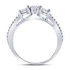 Sterling Silver Round Diamond 3 Stone Bridal Wedding Engagement Ring 1/6 Cttw - Splendid Jewellery