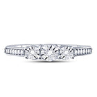 Sterling Silver Round Diamond 3 Stone Bridal Wedding Engagement Ring 1/6 Cttw - Splendid Jewellery