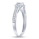Sterling Silver Round Diamond 3 Stone Bridal Wedding Engagement Ring 1/6 Cttw - Splendid Jewellery