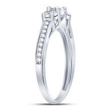 Load image into Gallery viewer, Sterling Silver Round Diamond 3 Stone Bridal Wedding Engagement Ring 1/6 Cttw - Splendid Jewellery