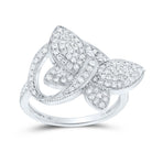 Sterling Silver Round Diamond Butterfly Women's Ring 1/2 Cttw - Splendid Jewellery