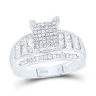Sterling Silver Round Diamond Cluster Bridal Wedding Engagement Ring 5/8 Cttw - Splendid Jewellery