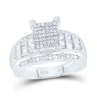 Sterling Silver Round Diamond Cluster Bridal Wedding Engagement Ring 5/8 Cttw - Splendid Jewellery
