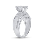 Sterling Silver Round Diamond Cluster Bridal Wedding Engagement Ring 5/8 Cttw - Splendid Jewellery