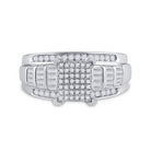 Sterling Silver Round Diamond Cluster Bridal Wedding Engagement Ring 5/8 Cttw - Splendid Jewellery