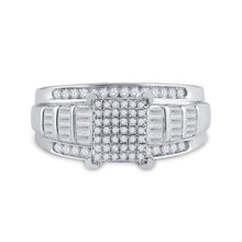 Load image into Gallery viewer, Sterling Silver Round Diamond Cluster Bridal Wedding Engagement Ring 5/8 Cttw - Splendid Jewellery