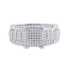 Sterling Silver Round Diamond Cluster Bridal Wedding Engagement Ring 5/8 Cttw - Splendid Jewellery