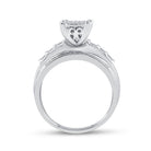 Sterling Silver Round Diamond Cluster Bridal Wedding Engagement Ring 5/8 Cttw - Splendid Jewellery