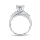 Sterling Silver Round Diamond Cluster Bridal Wedding Engagement Ring 5/8 Cttw - Splendid Jewellery