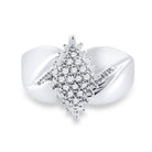 Sterling Silver Round Diamond Cluster Ring 1/8 Cttw - Splendid Jewellery