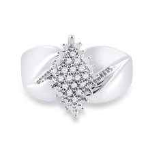 Load image into Gallery viewer, Sterling Silver Round Diamond Cluster Ring 1/8 Cttw - Splendid Jewellery