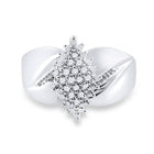 Sterling Silver Round Diamond Cluster Ring 1/8 Cttw - Splendid Jewellery