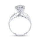 Sterling Silver Round Diamond Cluster Ring 1/8 Cttw - Splendid Jewellery