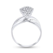 Load image into Gallery viewer, Sterling Silver Round Diamond Cluster Ring 1/8 Cttw - Splendid Jewellery