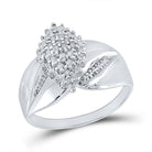 Sterling Silver Round Diamond Cluster Ring 1/8 Cttw - Splendid Jewellery