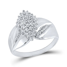 Load image into Gallery viewer, Sterling Silver Round Diamond Cluster Ring 1/8 Cttw - Splendid Jewellery