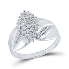 Sterling Silver Round Diamond Cluster Ring 1/8 Cttw - Splendid Jewellery
