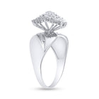 Sterling Silver Round Diamond Cluster Ring 1/8 Cttw - Splendid Jewellery