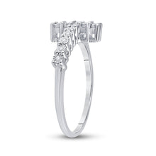 Load image into Gallery viewer, Sterling Silver Round Diamond Cross Cluster Ring 1/20 Cttw - Splendid Jewellery