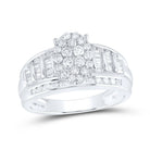 Sterling Silver Round Diamond Designer Ring 1 Cttw - Splendid Jewellery