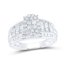 Load image into Gallery viewer, Sterling Silver Round Diamond Designer Ring 1 Cttw - Splendid Jewellery