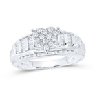 Sterling Silver Round Diamond Designer Ring 1/2 Cttw - Splendid Jewellery